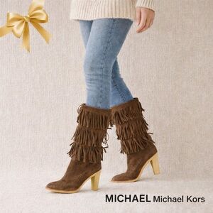 Michael Michael Kors Fringe Jayla Suede Western Heeled Boots
